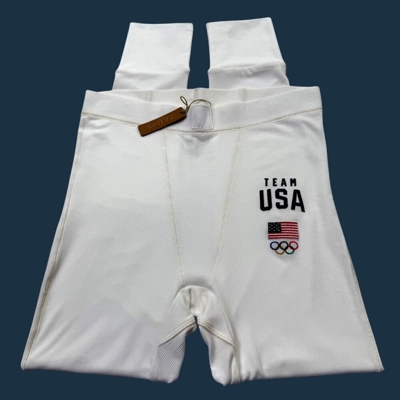 SKIMS Soft Lounge Rib Leggings Team USA White Large - Picture 5 of 11
